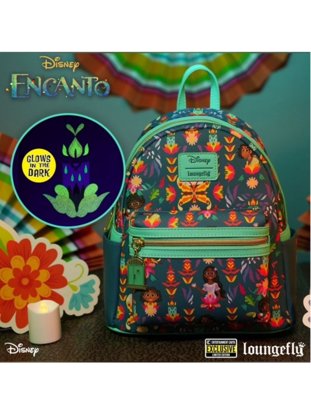 2023 Loungefly Encanto Familia Madrigal Glow-In-The-Dark Backpack EE Exclusive